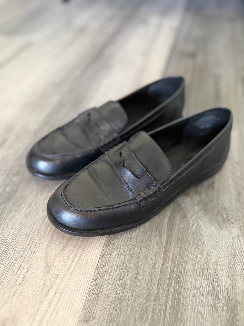 Madewell Grayson Black Leather Penny Loafers